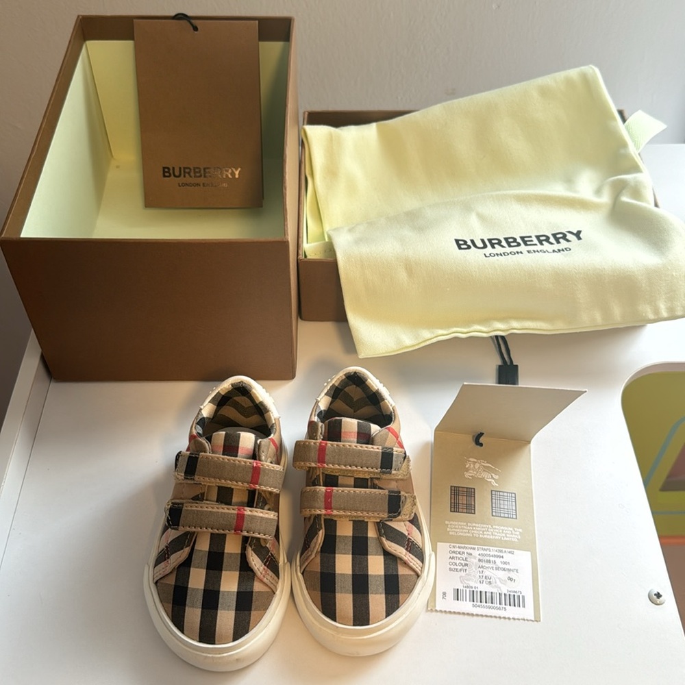 Baby Burberry Markham Strap Sneakers